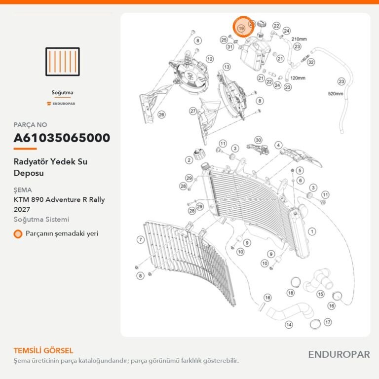 Radyatör Yedek Su Deposu A61035065000 parça şeması
