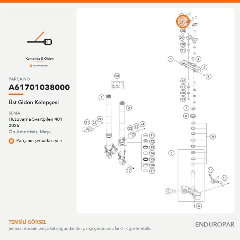 Üst Gidon Kelepçesi A61701038000 parça şeması