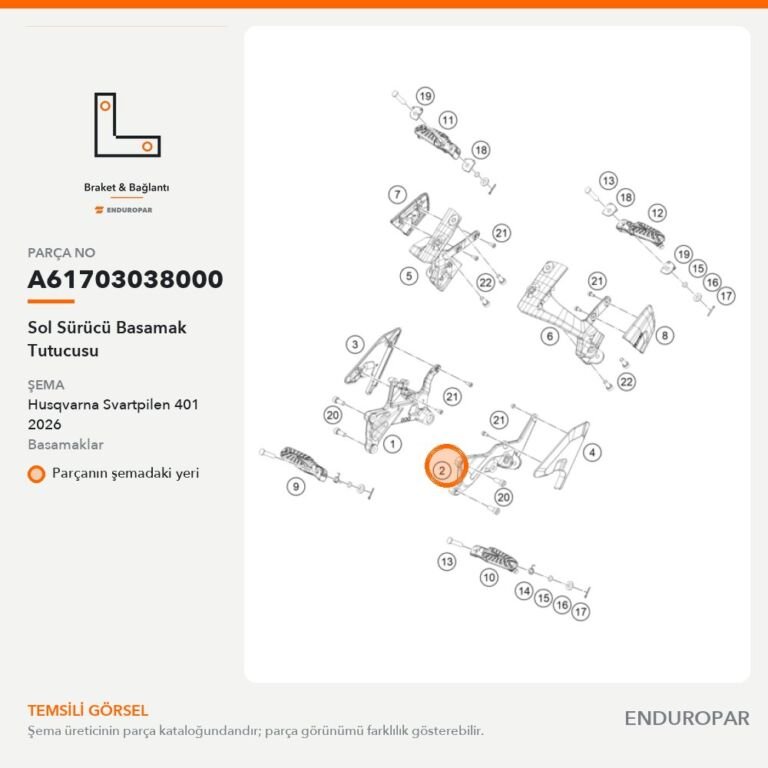 Sol Sürücü Basamak Tutucusu A61703038000 parça şeması