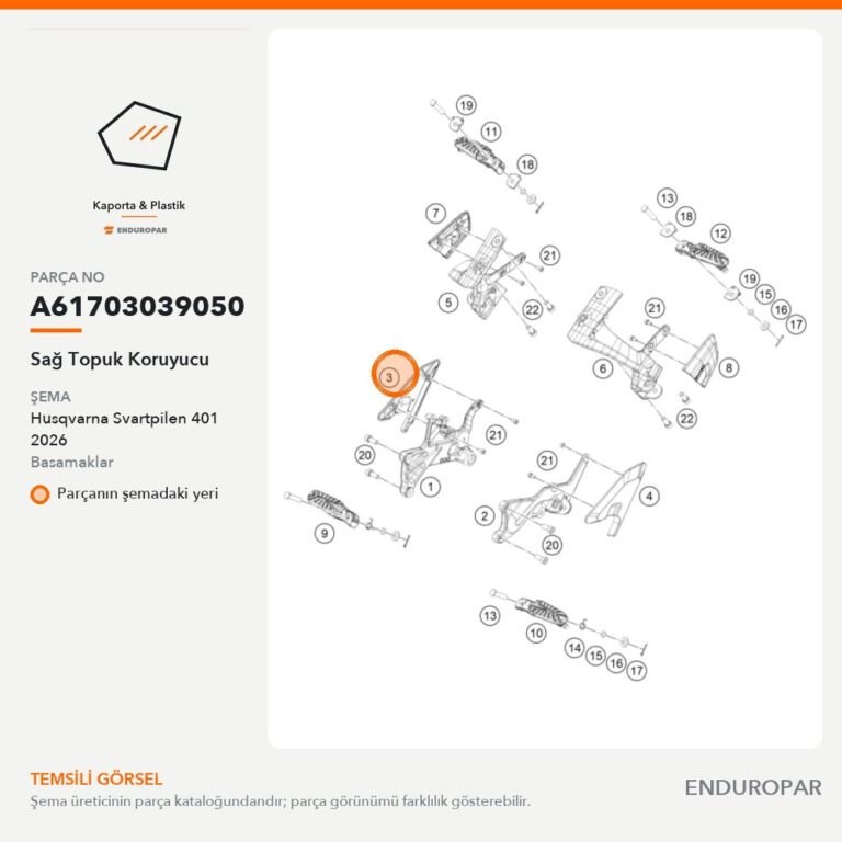 Sağ Topuk Koruyucu A61703039050 parça şeması
