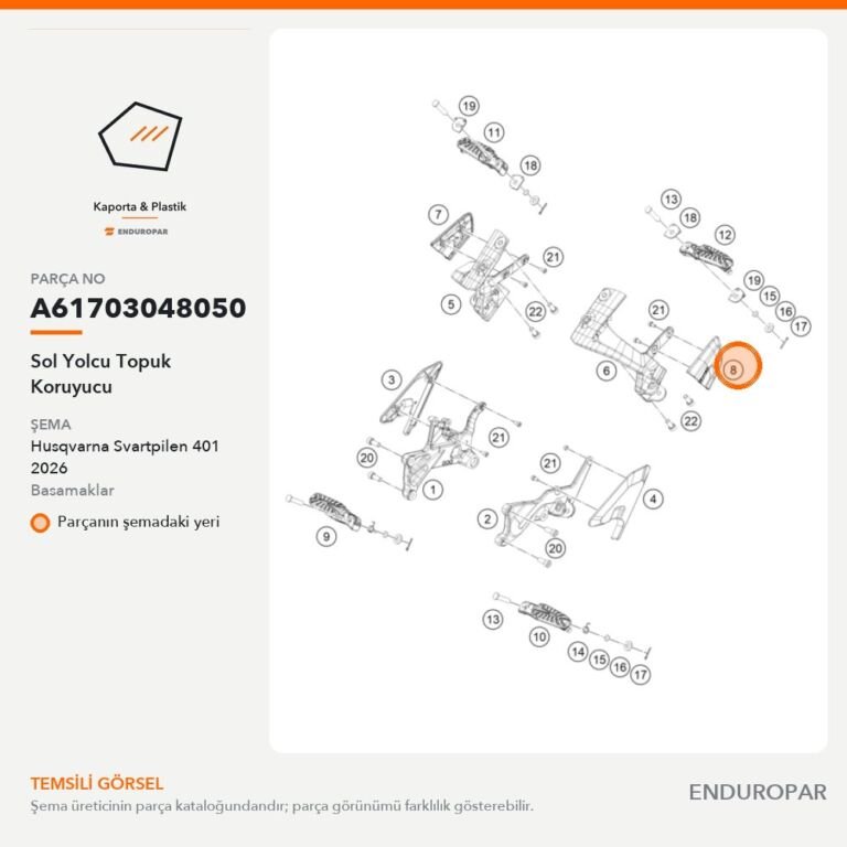 Sol Yolcu Topuk Koruyucu A61703048050 parça şeması
