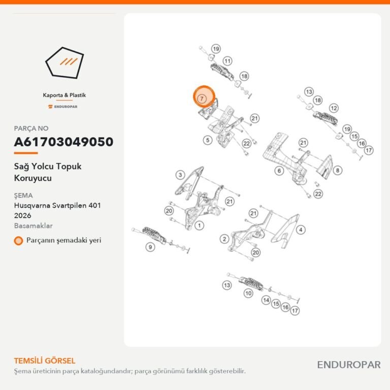 Sağ Yolcu Topuk Koruyucu A61703049050 parça şeması