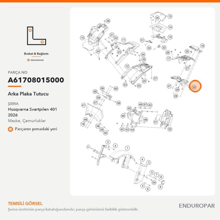Arka Plaka Tutucu A61708015000 parça şeması
