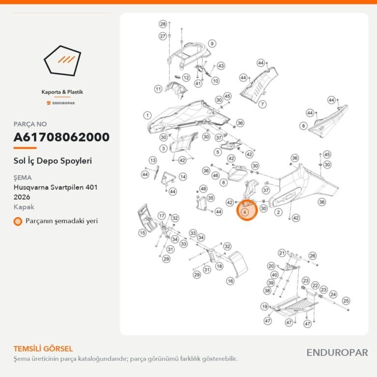 Sol İç Depo Spoyleri A61708062000 parça şeması