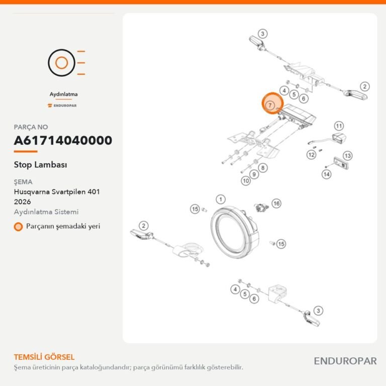 Stop Lambası A61714040000 parça şeması