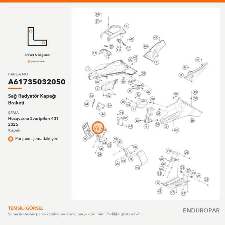 Sağ Radyatör Kapağı Braketi A61735032050 parça şeması
