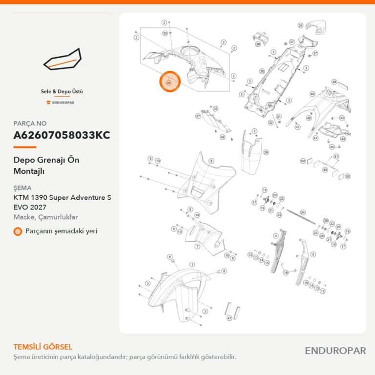 Depo Grenajı Ön Montajlı A62607058033KC parça şeması