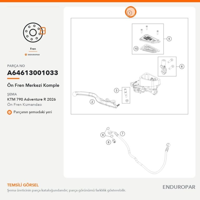 Ön Fren Merkezi Komple A64613001033 parça şeması