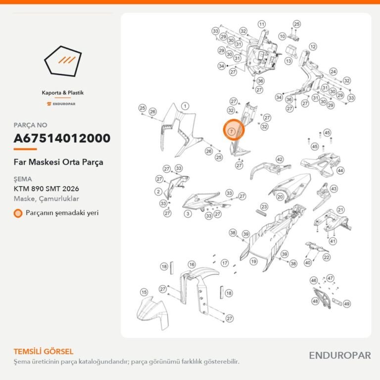 Far Maskesi Orta Parça A67514012000 parça şeması