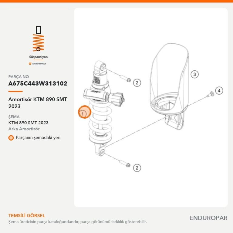 Amortisör KTM 890 SMT 2023 A675C443W313102 parça şeması