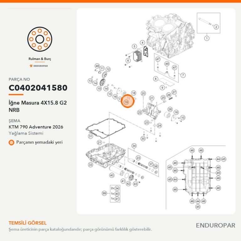 İğne Masura 4X15.8 G2 NRB C0402041580 parça şeması