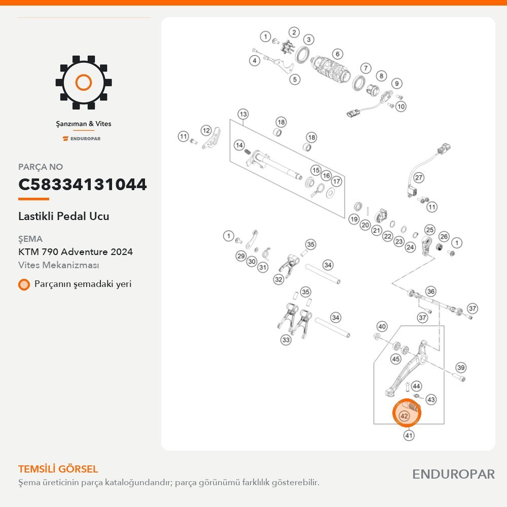 Lastikli Pedal Ucu C58334131044 parça şeması