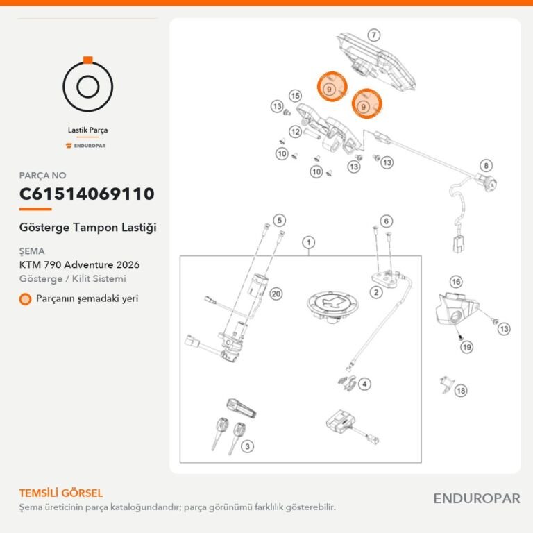 Gösterge Tampon Lastiği C61514069110 parça şeması