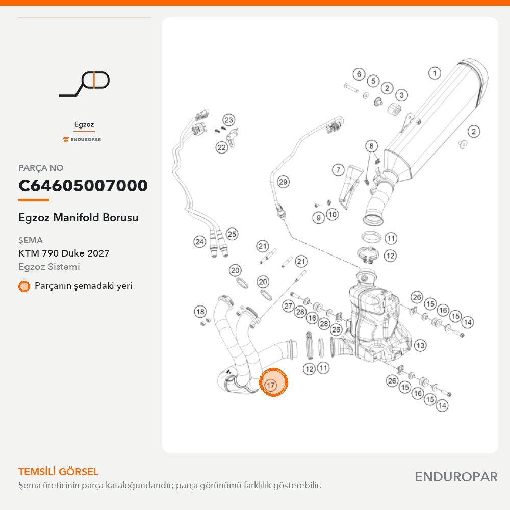 Egzoz Manifold Borusu C64605007000 parça şeması