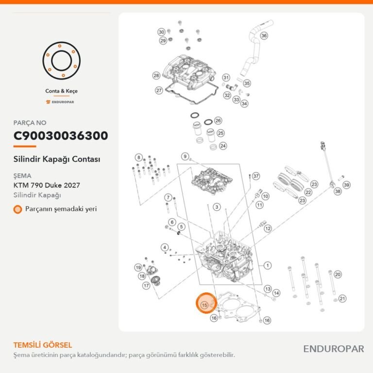 Silindir Kapağı Contası C90030036300 parça şeması