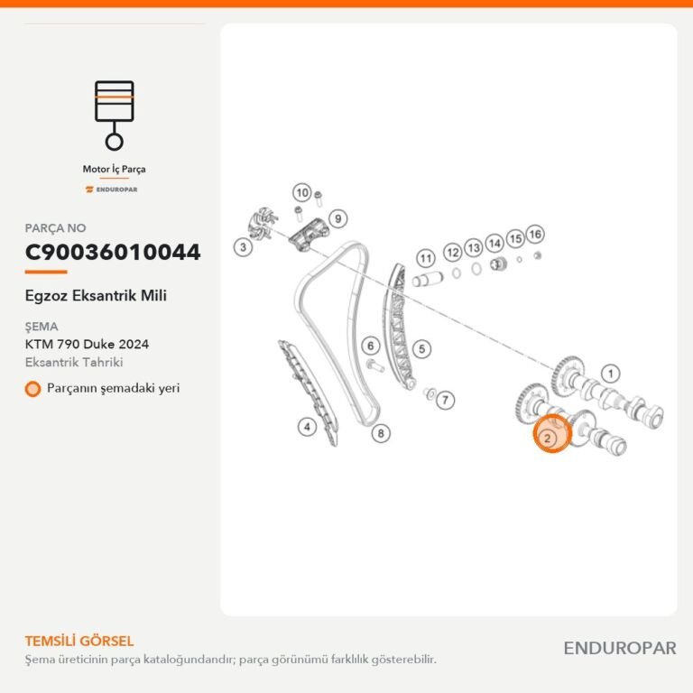 Egzoz Eksantrik Mili C90036010044 parça şeması