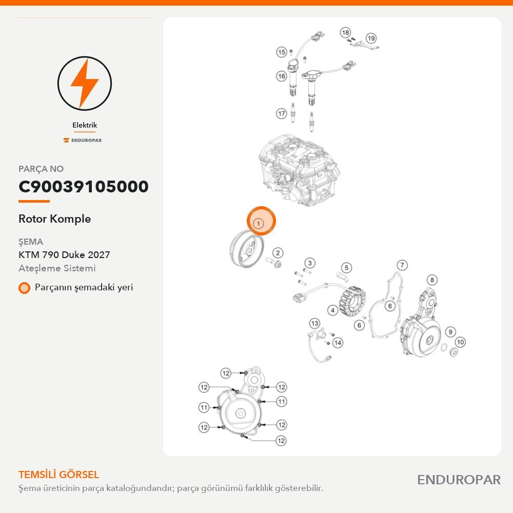 Rotor Komple C90039105000 parça şeması