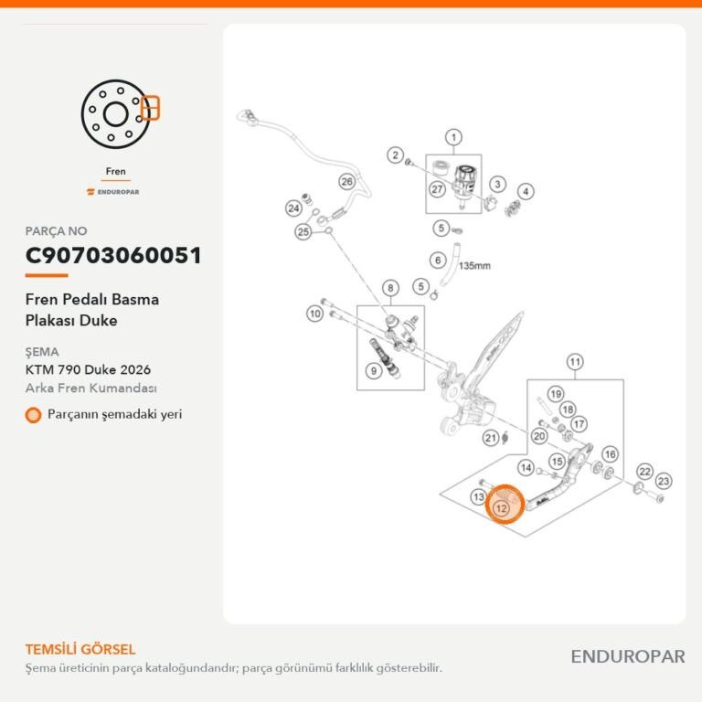 Fren Pedalı Basma Plakası Duke C90703060051 parça şeması