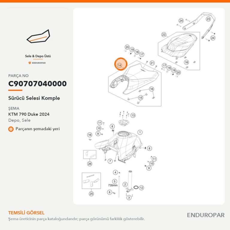Sürücü Selesi Komple C90707040000 parça şeması