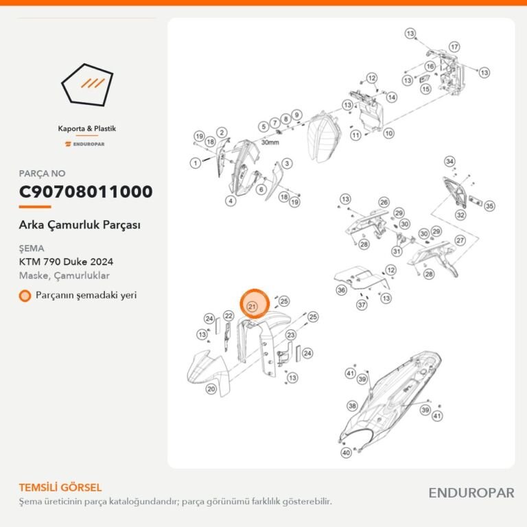 Arka Çamurluk Parçası C90708011000 parça şeması
