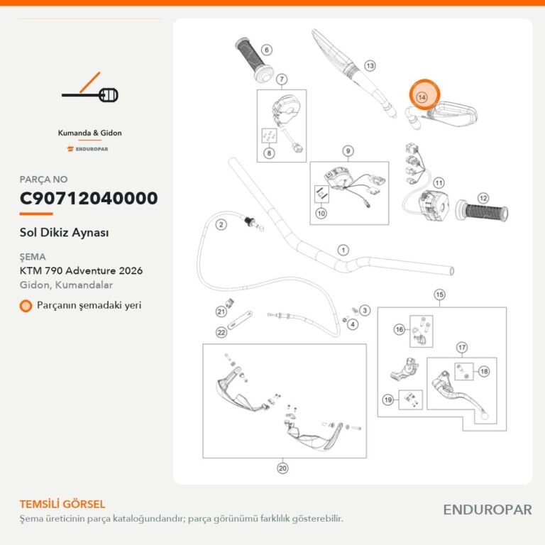 Sol Dikiz Aynası C90712040000 parça şeması