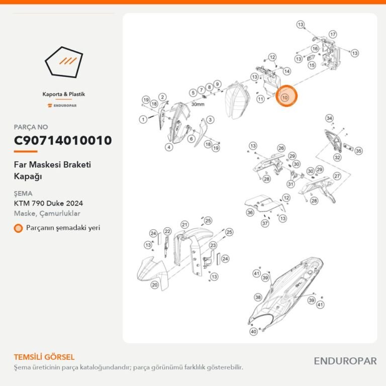 Far Maskesi Braketi Kapağı C90714010010 parça şeması