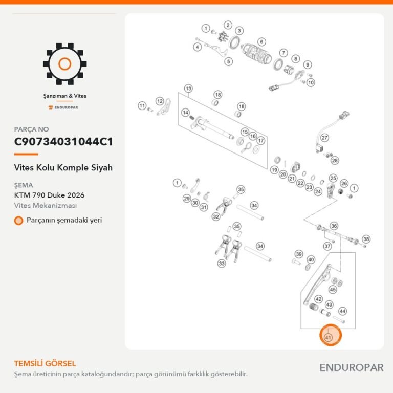 Vites Kolu Komple Siyah C90734031044C1 parça şeması