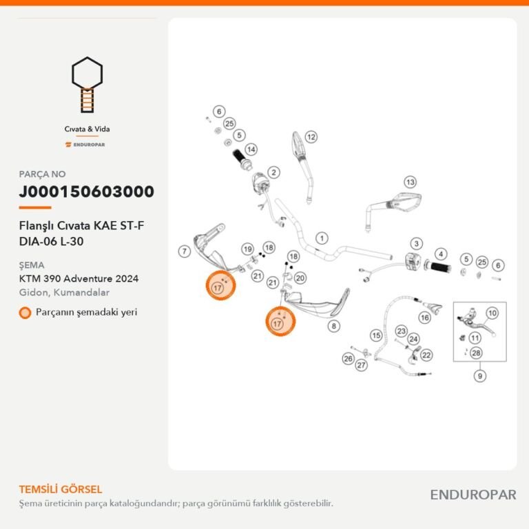 Flanşlı Cıvata KAE ST-F DIA-06 L-30 J000150603000 parça şeması