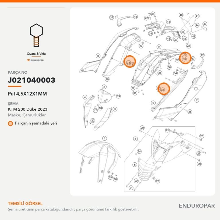 Pul 4,5X12X1MM J021040003 parça şeması
