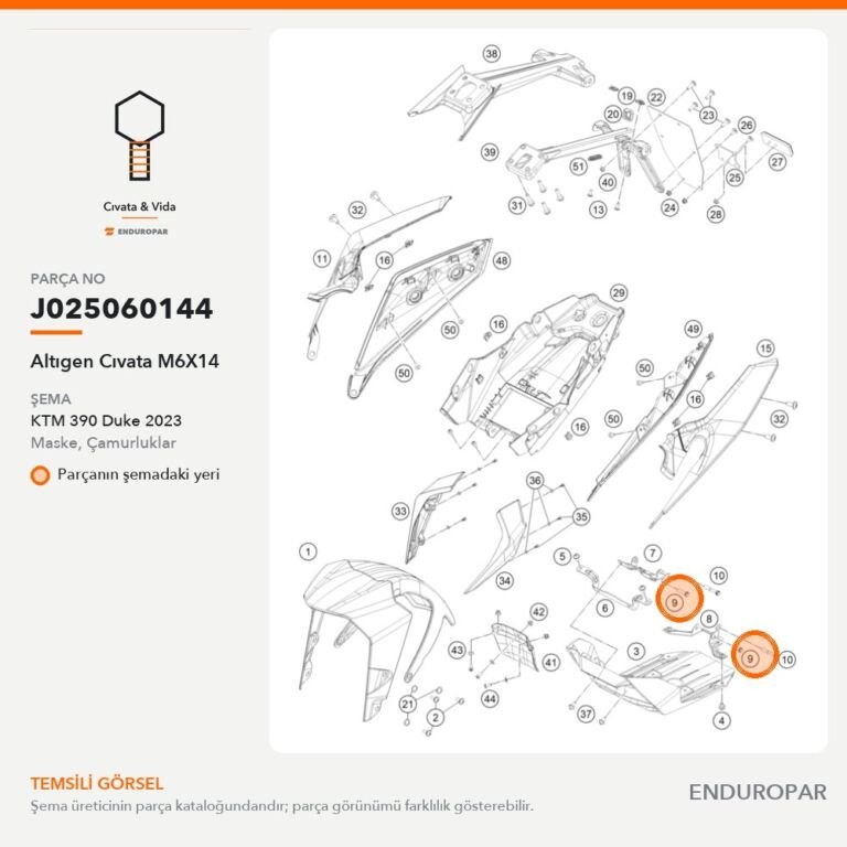 Altıgen Cıvata M6X14 J025060144 parça şeması