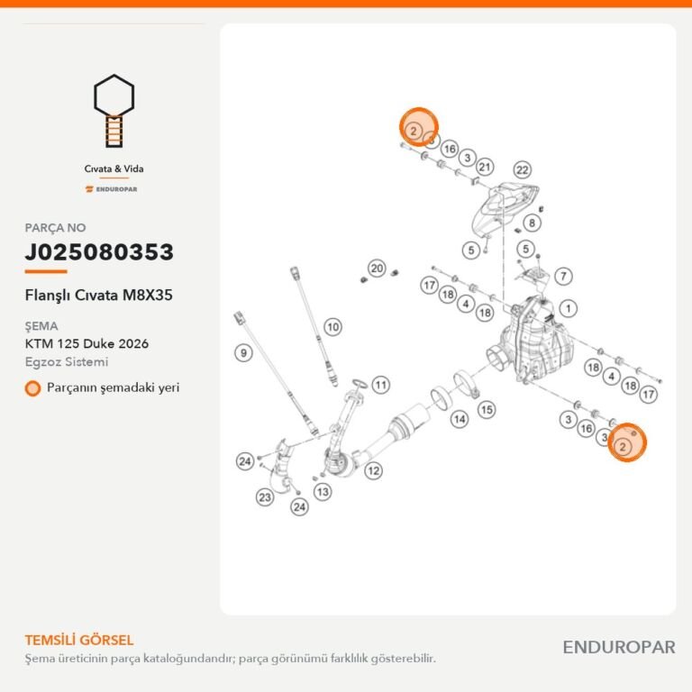 Flanşlı Cıvata M8X35 J025080353 parça şeması