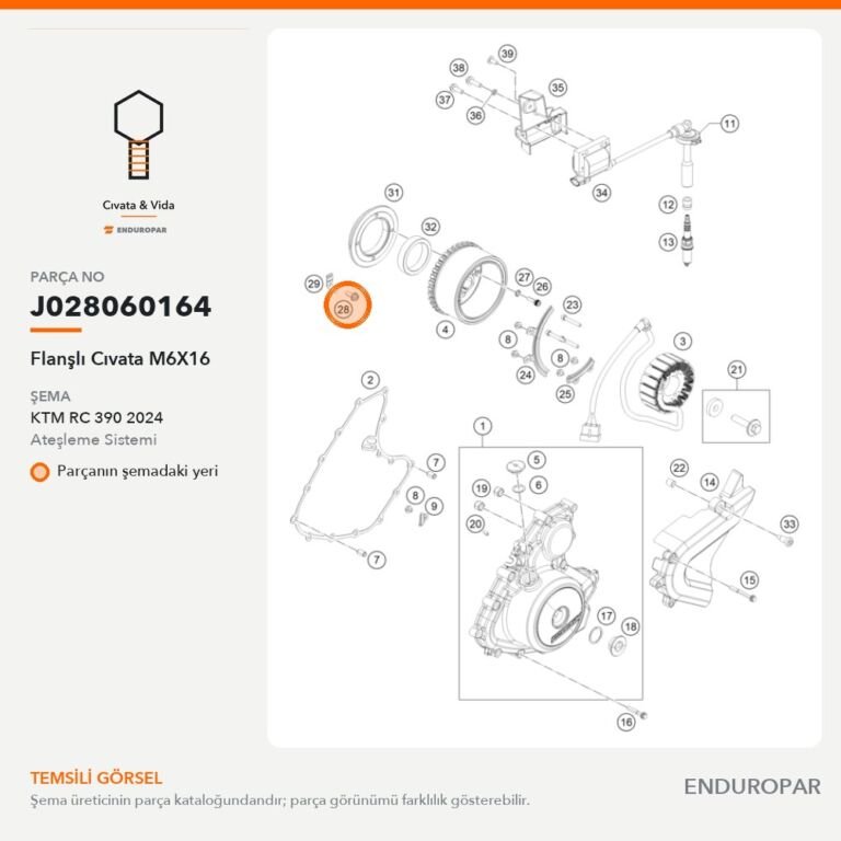 Flanşlı Cıvata M6X16 J028060164 parça şeması