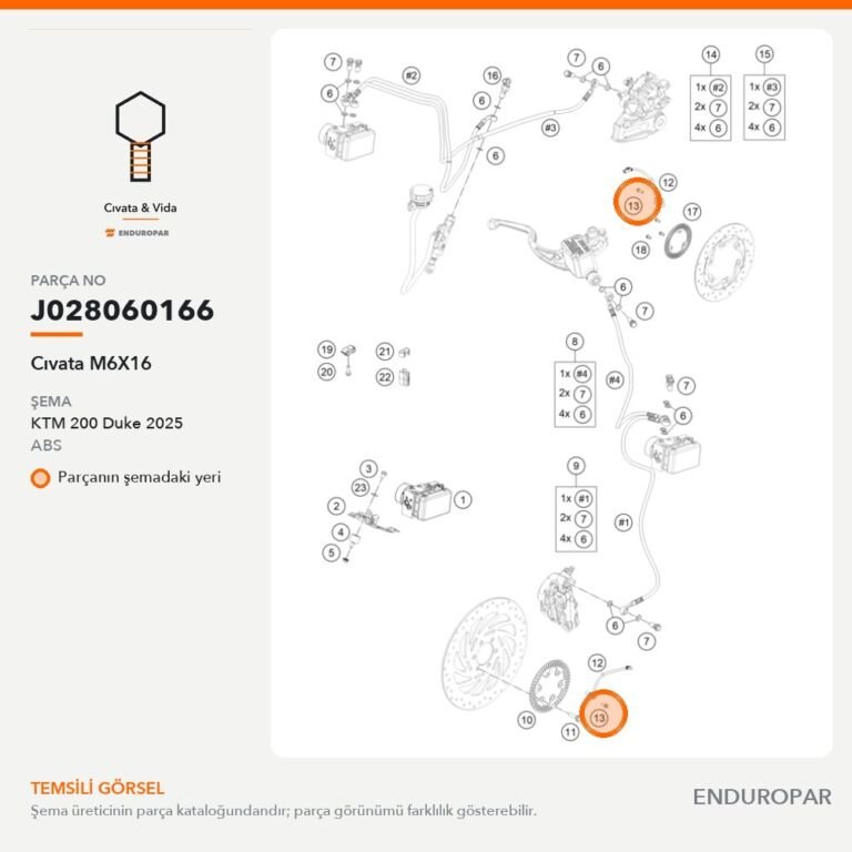 Cıvata M6X16 J028060166 parça şeması