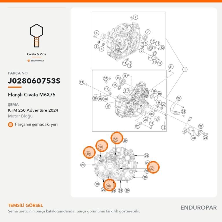 Flanşlı Cıvata M6X75 J028060753S parça şeması