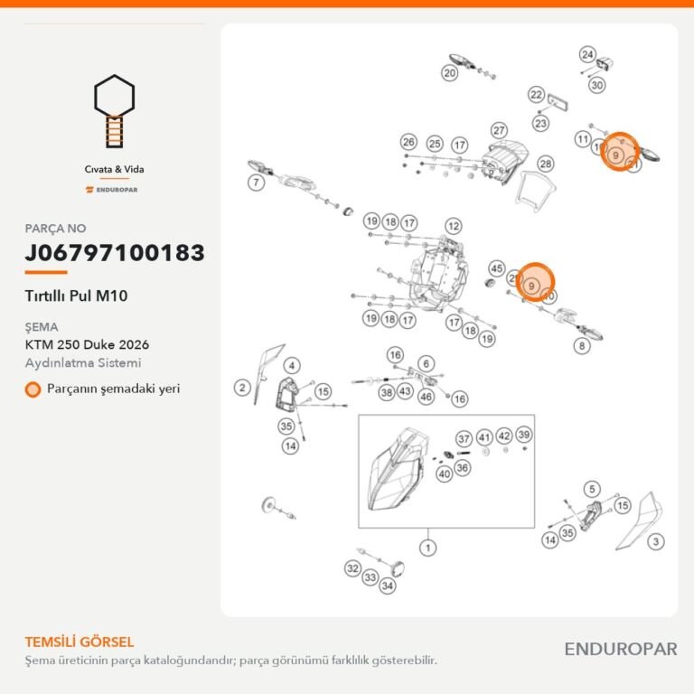 Tırtıllı Pul M10 J06797100183 parça şeması