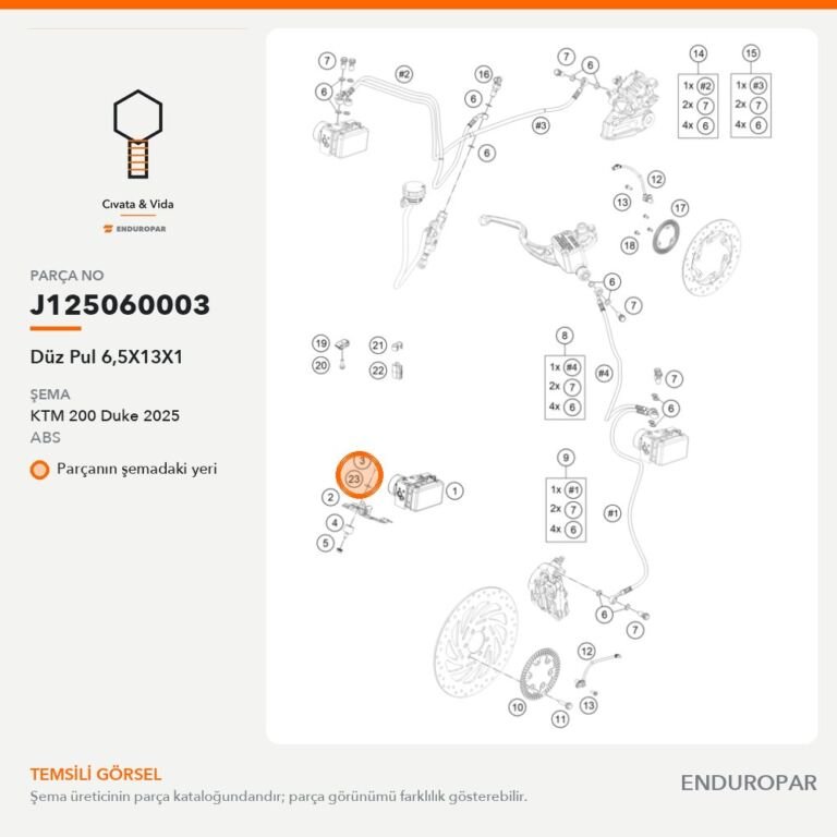 Düz Pul 6,5X13X1 J125060003 parça şeması