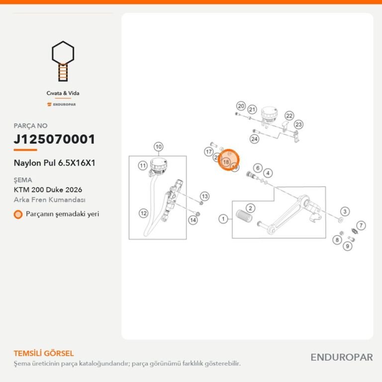 Naylon Pul 6.5X16X1 J125070001 parça şeması