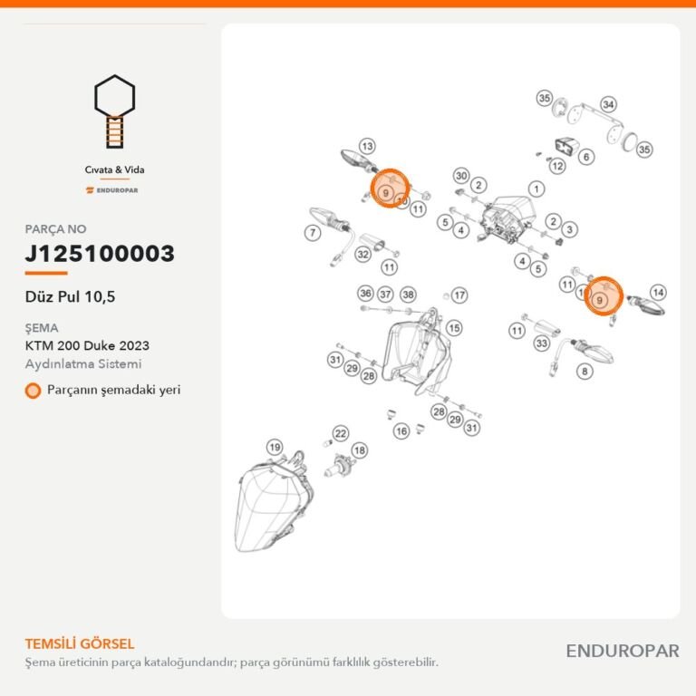 Düz Pul 10,5 J125100003 parça şeması