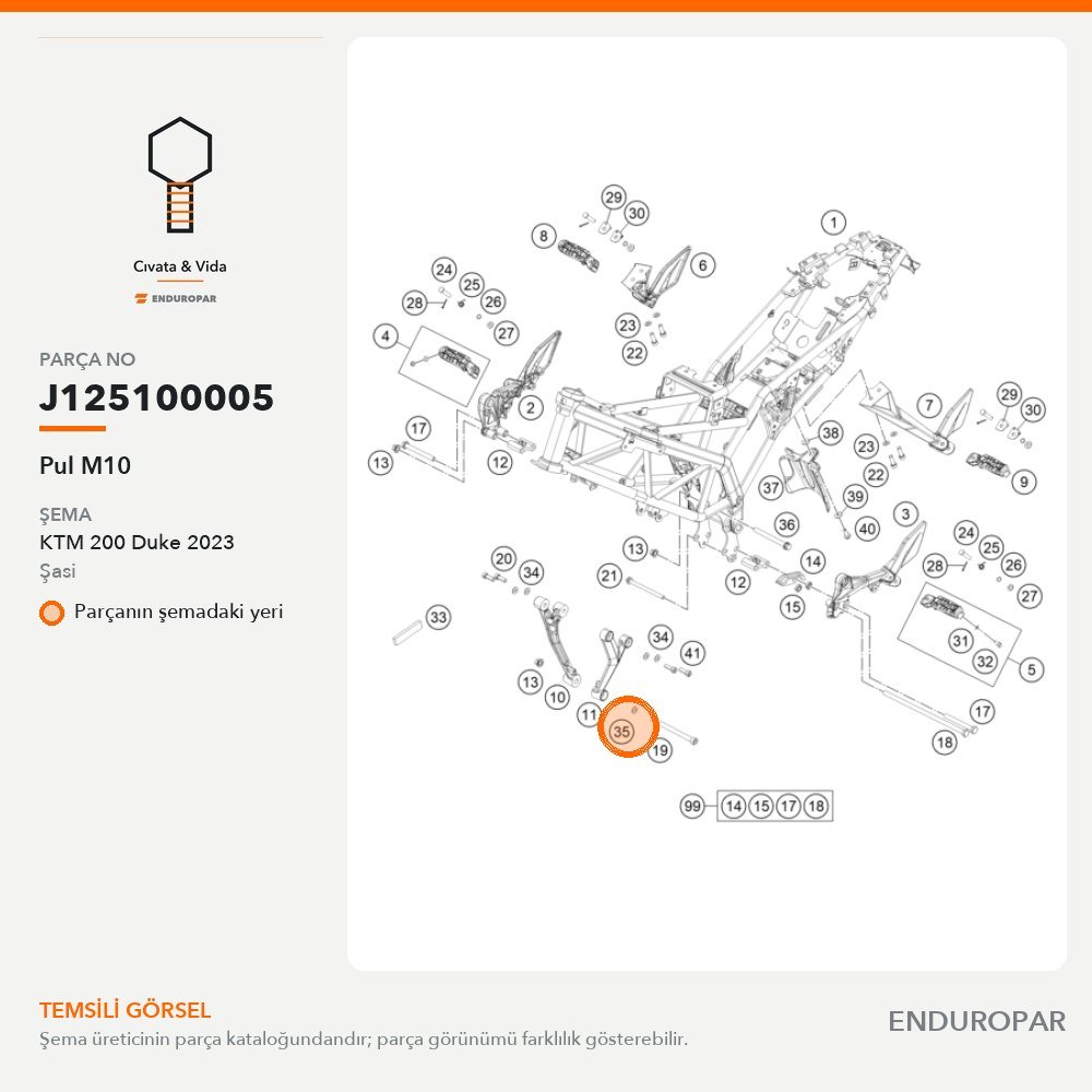 Pul M10 J125100005 parça şeması