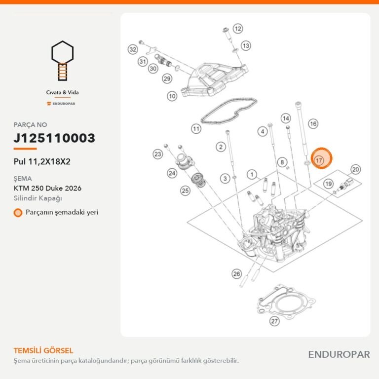 Pul 11,2X18X2 J125110003 parça şeması