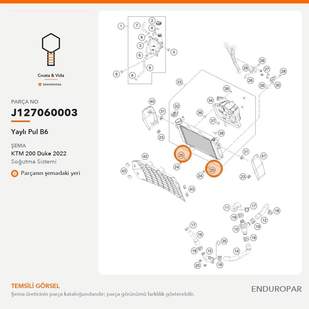 Yaylı Pul B6 J127060003 parça şeması
