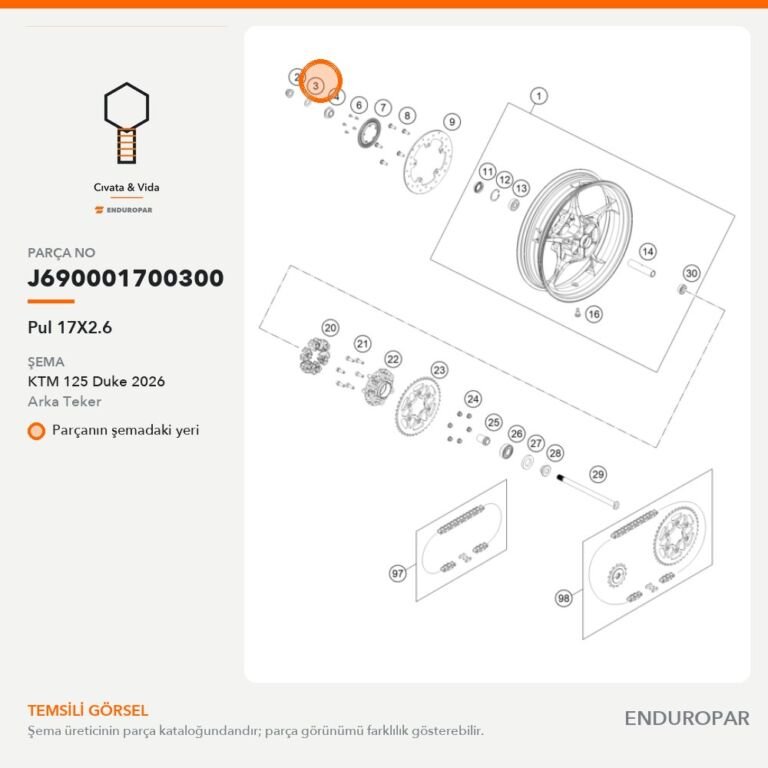 Pul 17X2.6 J690001700300 parça şeması