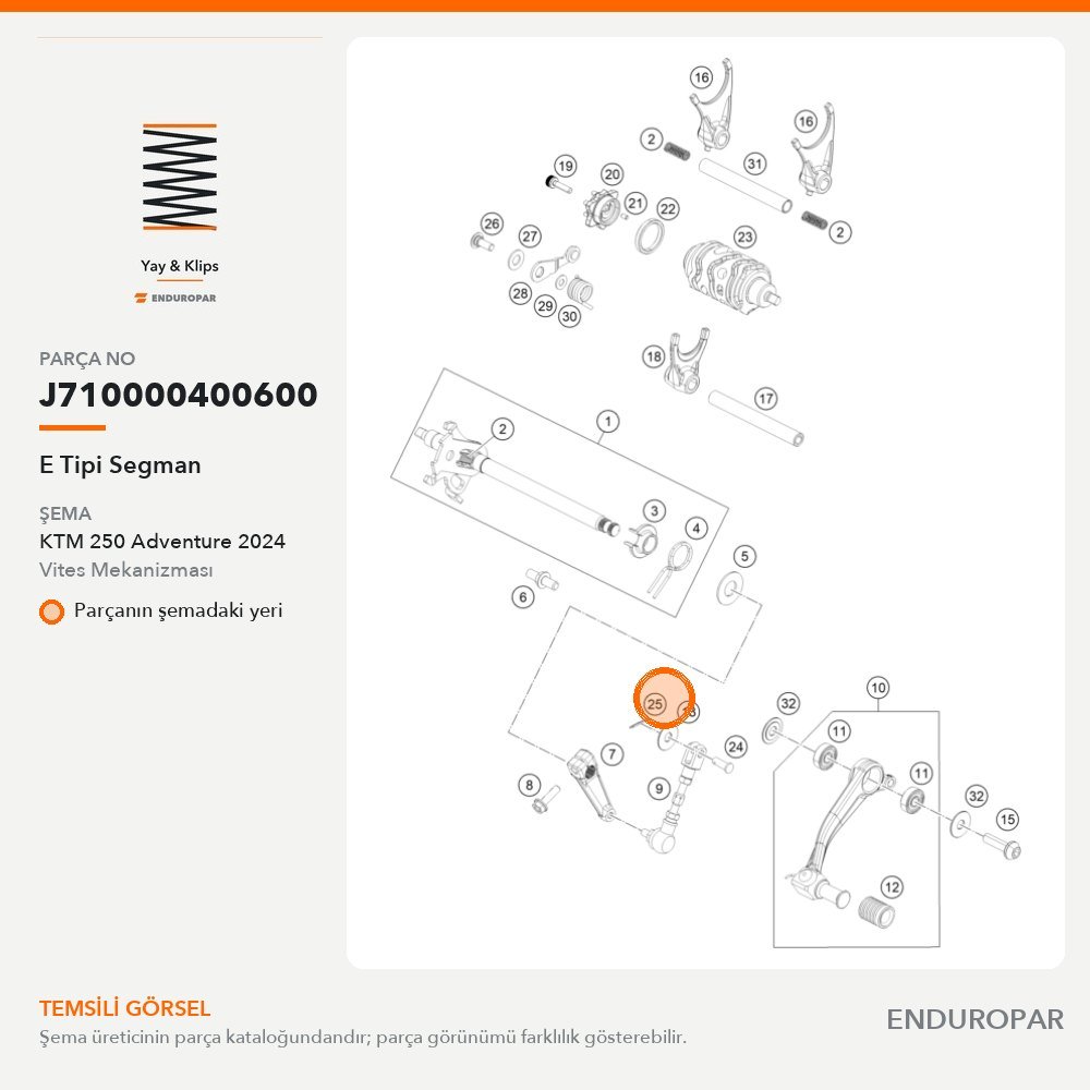 E Tipi Segman J710000400600 parça şeması
