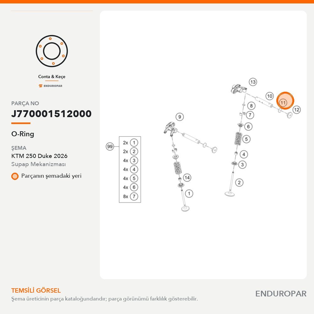 O-Ring J770001512000 parça şeması