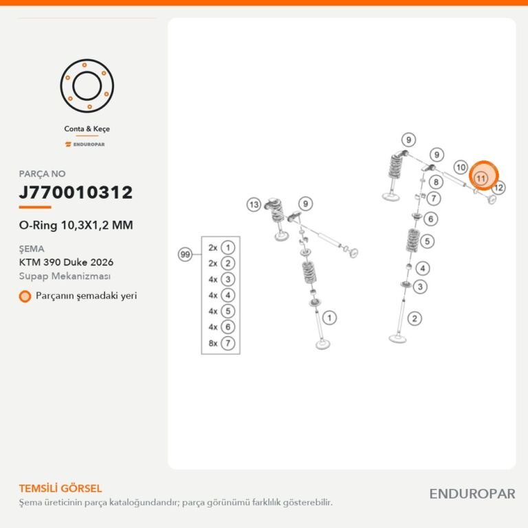 O-Ring 10,3X1,2 MM J770010312 parça şeması