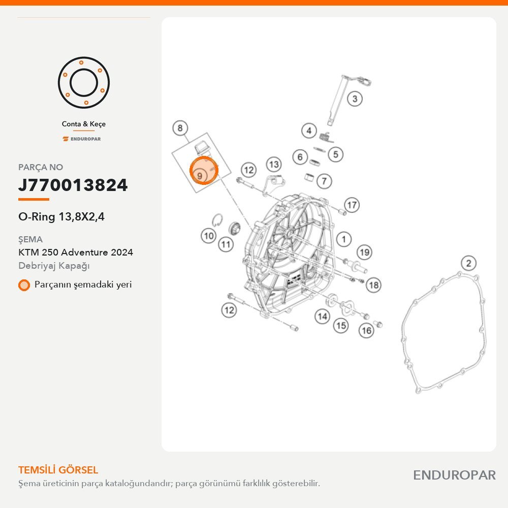 O-Ring 13,8X2,4 J770013824 parça şeması
