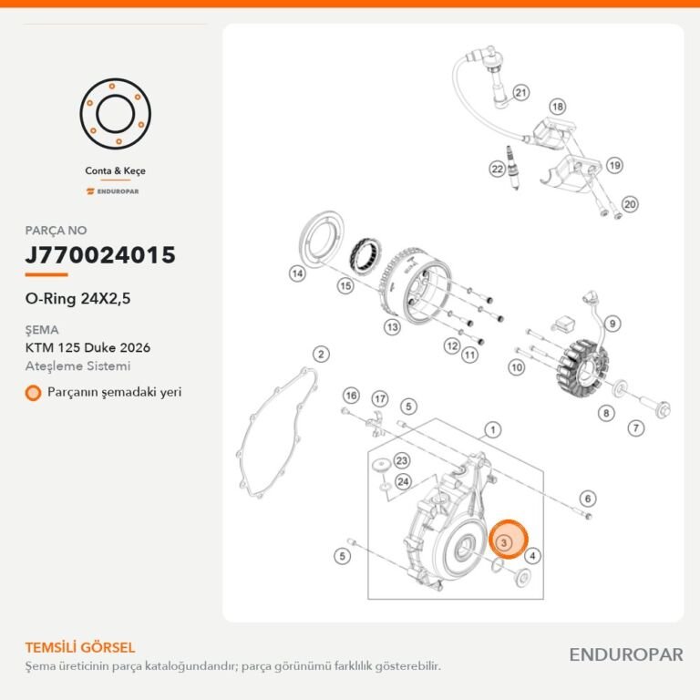 O-Ring 24X2,5 J770024015 parça şeması