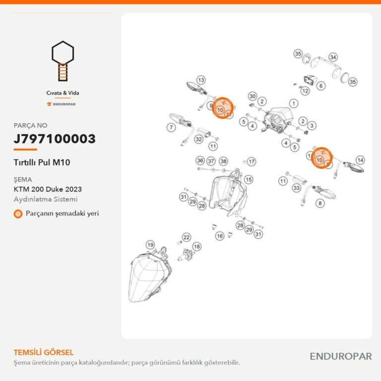 Tırtıllı Pul M10 J797100003 parça şeması