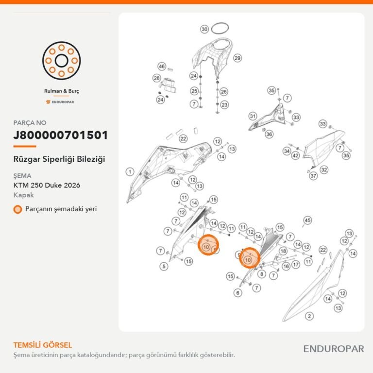 Rüzgar Siperliği Bileziği J800000701501 parça şeması
