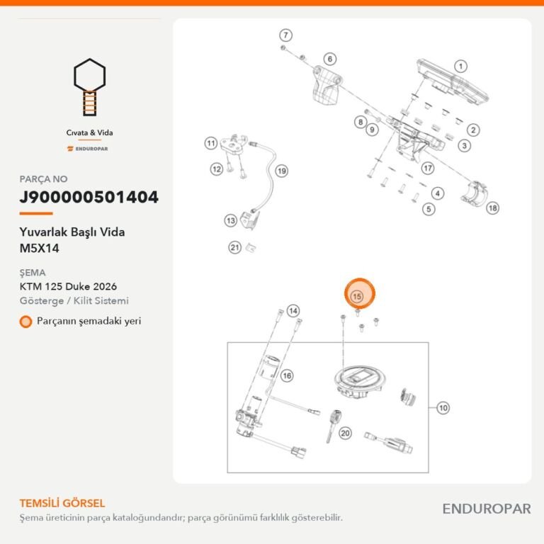 Yuvarlak Başlı Vida M5X14 J900000501404 parça şeması